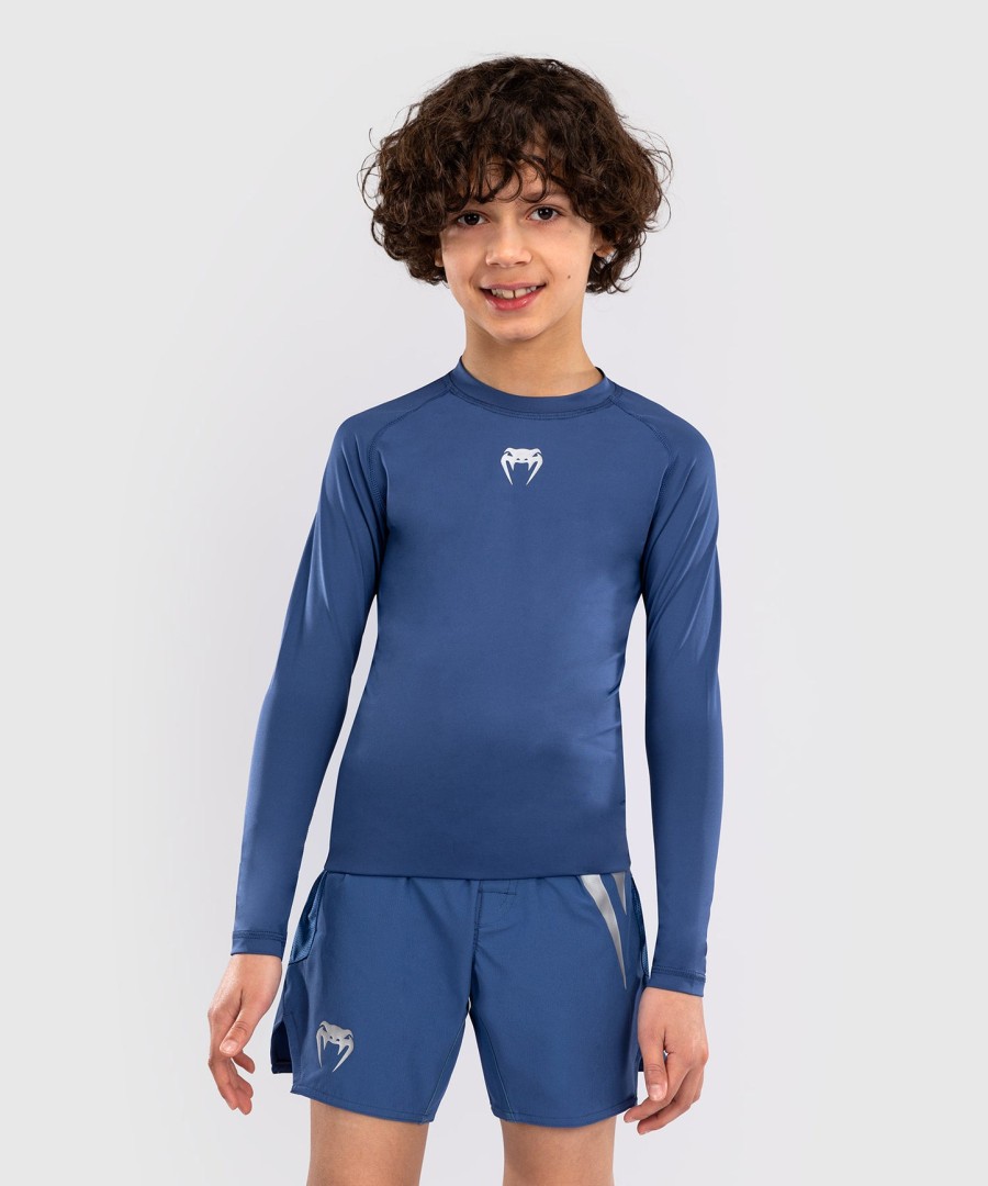 venum contender kids rashguards long sleeves - royal blue