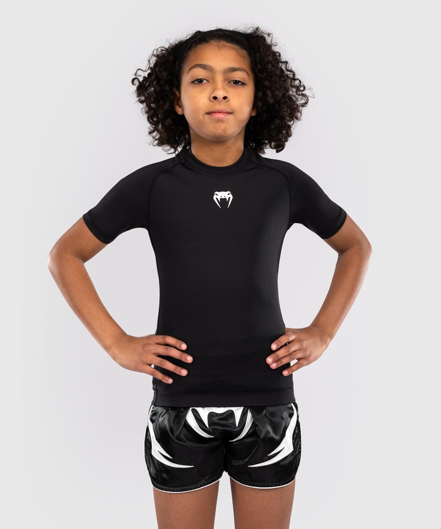 venum contender kids rashguards short sleeves - black