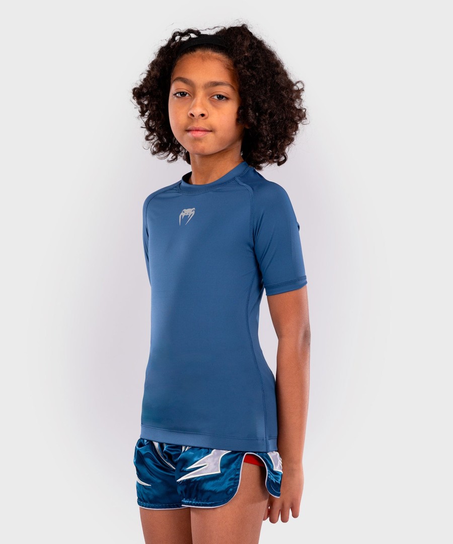 venum contender kids rashguards short sleeves - royal blue