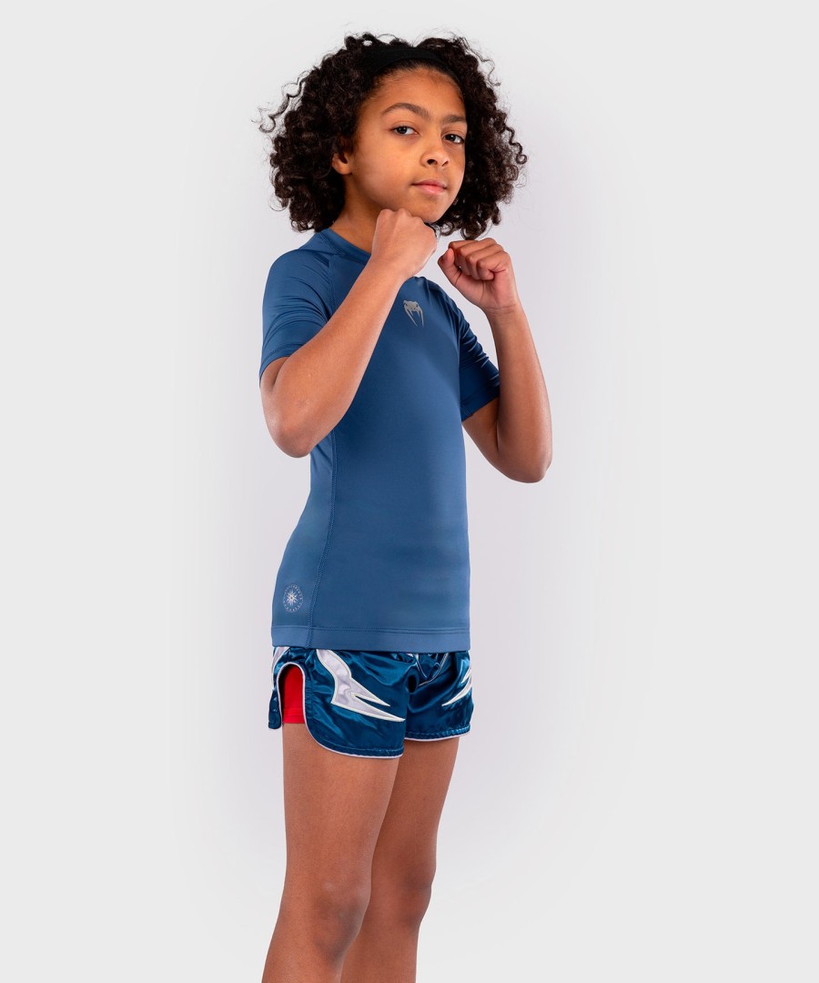venum contender kids rashguards short sleeves - royal blue