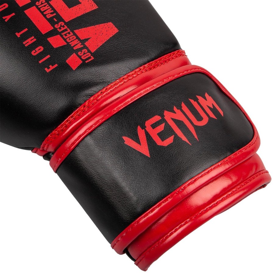 venum signature kids boxing gloves - blackred