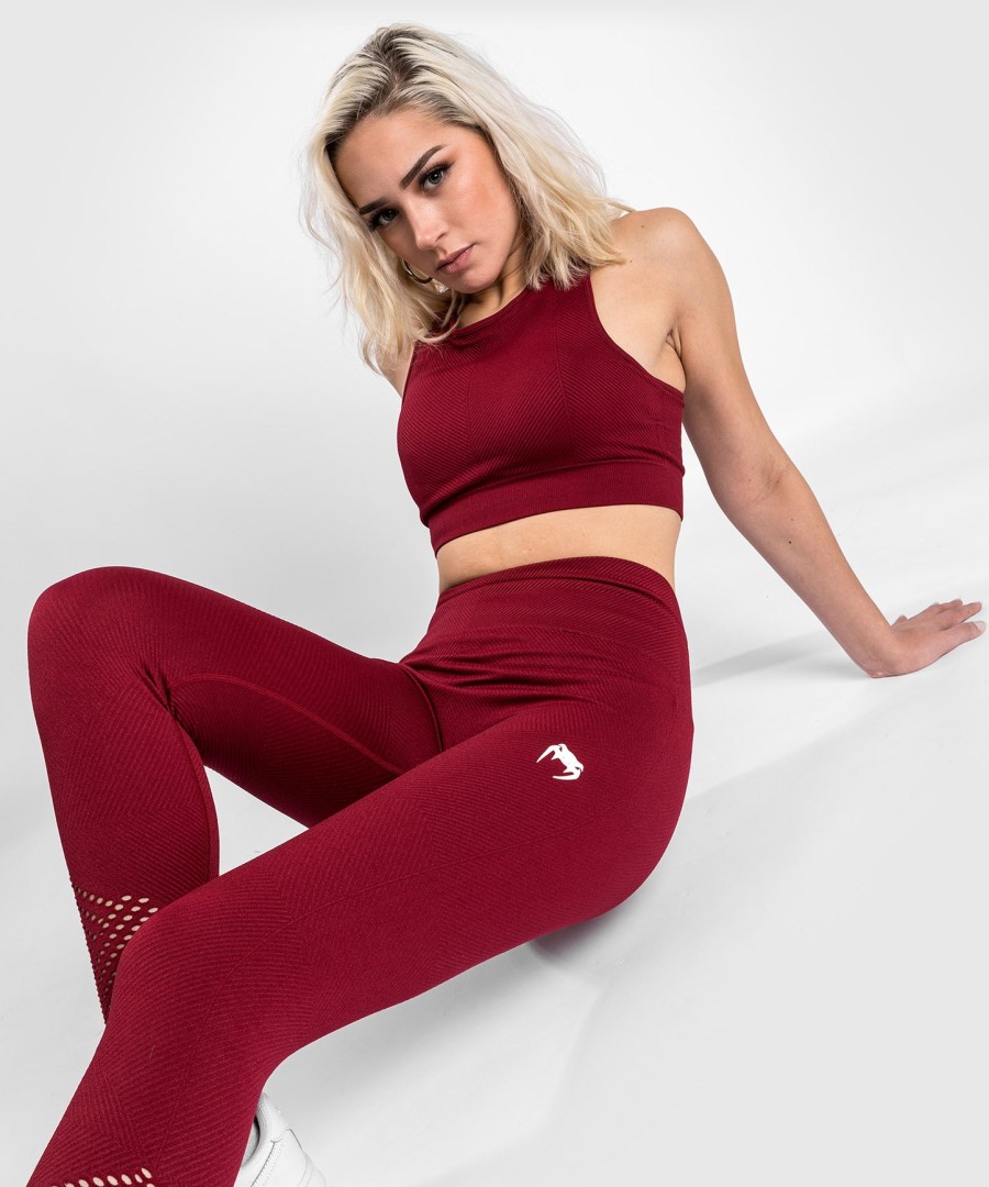 venum sparring seamless 78 leggings - for women - burgundy