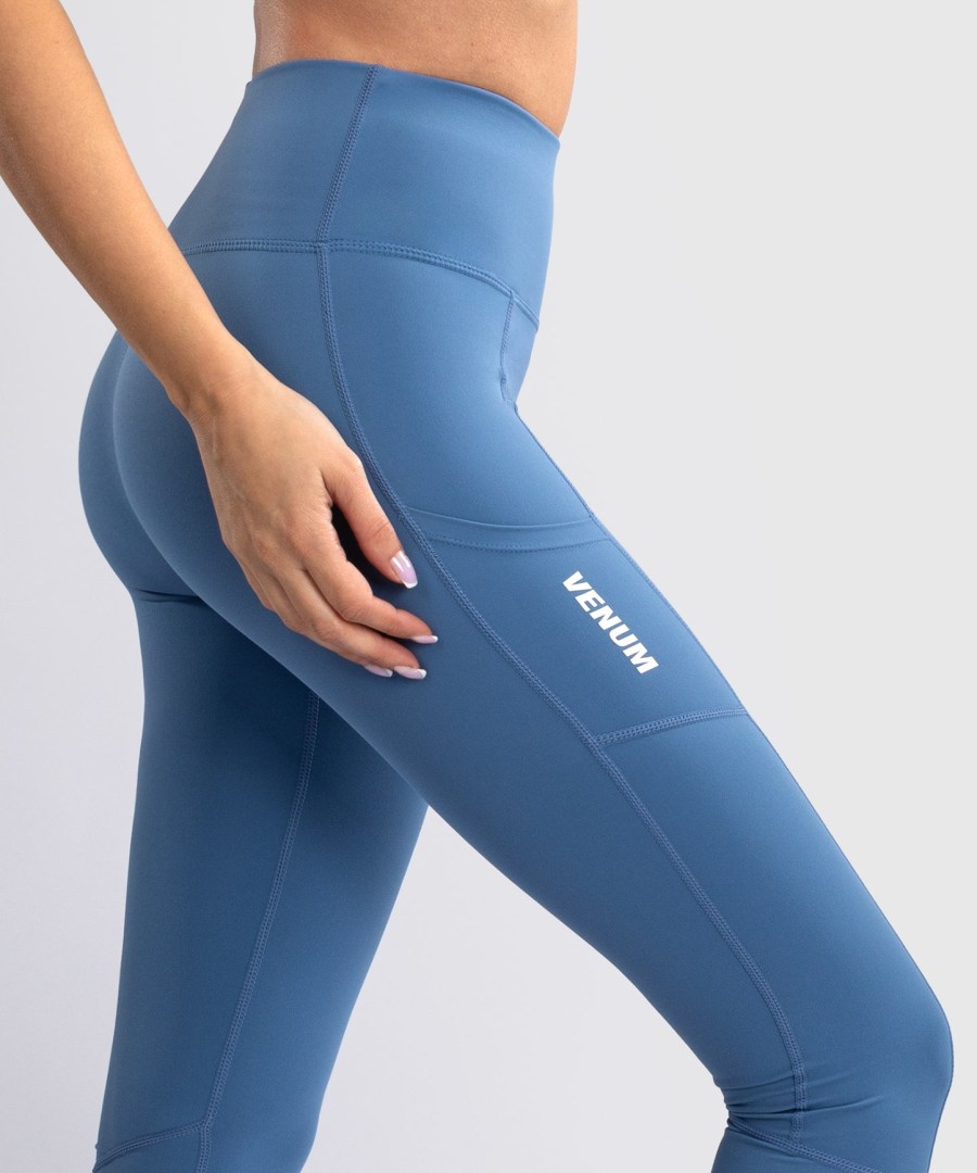 venum essential women performance leggings - storm blue