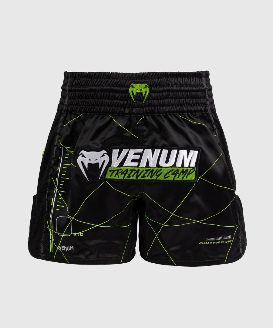 venum training camp 4.0 muay thai short - blackneon green