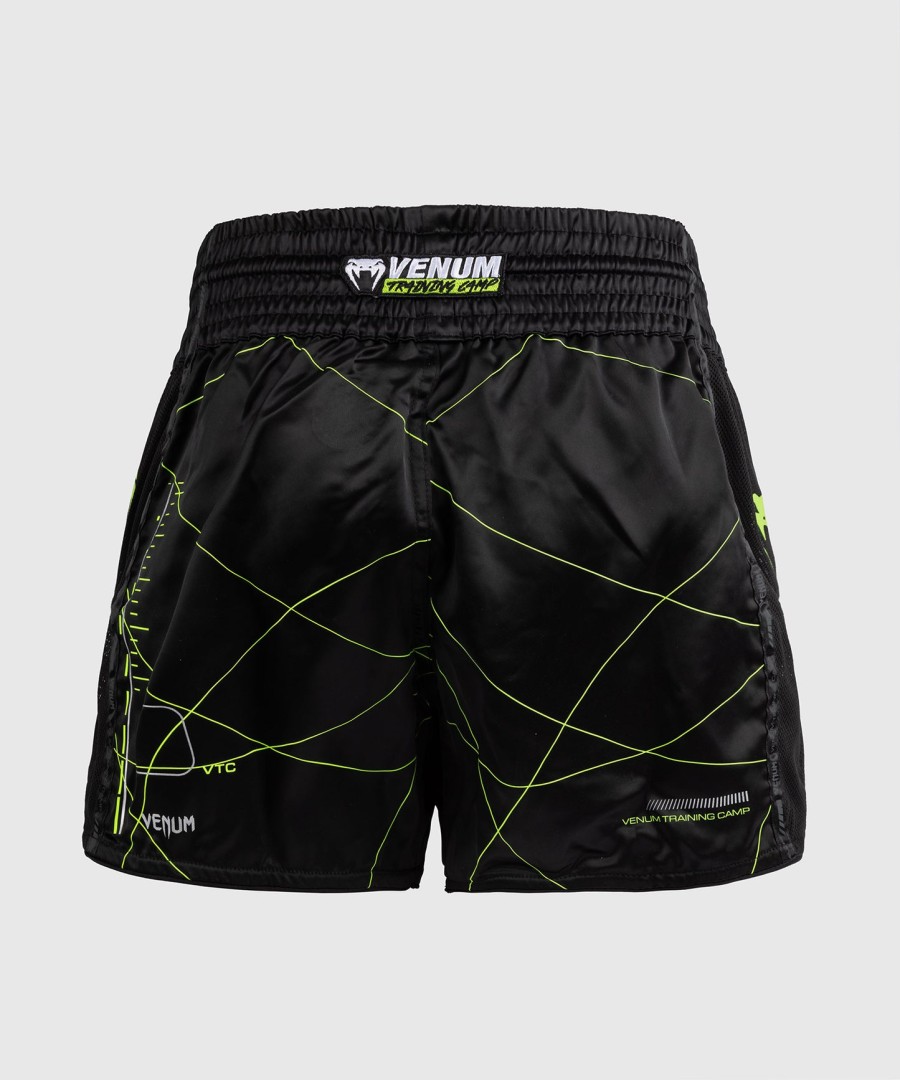 venum training camp 4.0 muay thai short - blackneon green