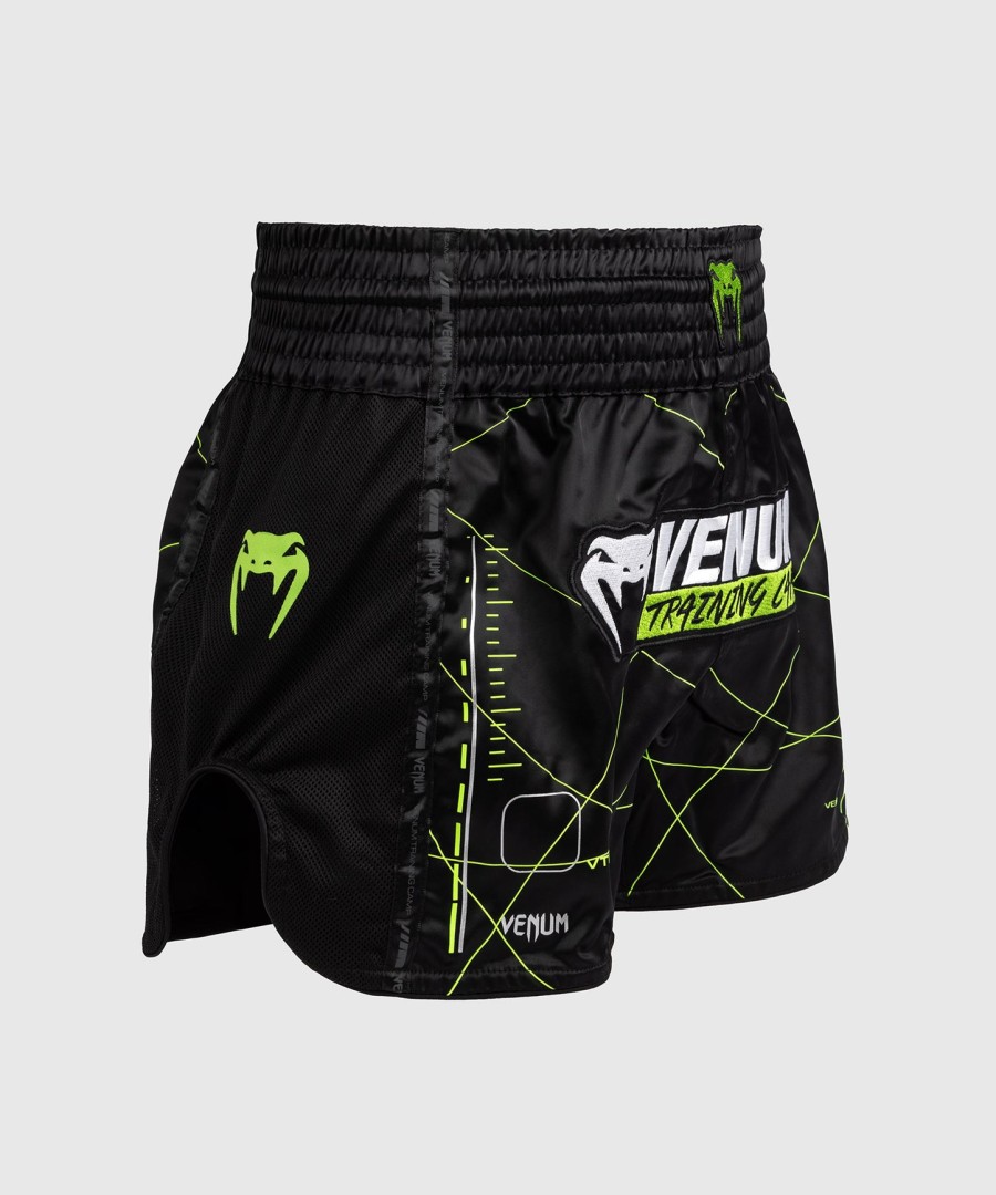 venum training camp 4.0 muay thai short - blackneon green