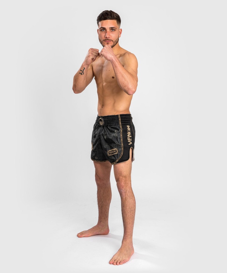 venum santa muerte dark side - muay thai shorts - blackbrown