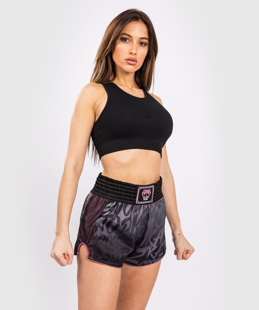 venum x kaz muay thai shorts - black