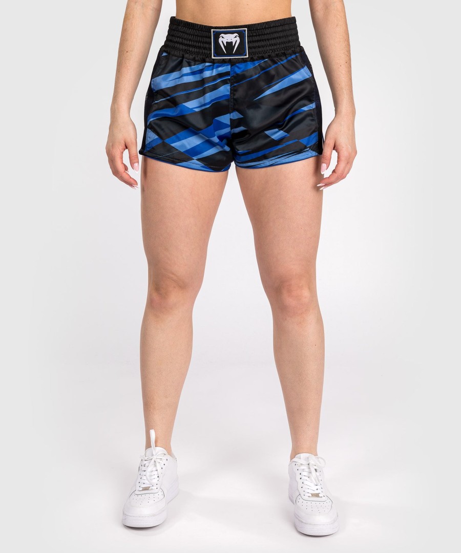 venum abyss women muay thai shorts - shadow blue