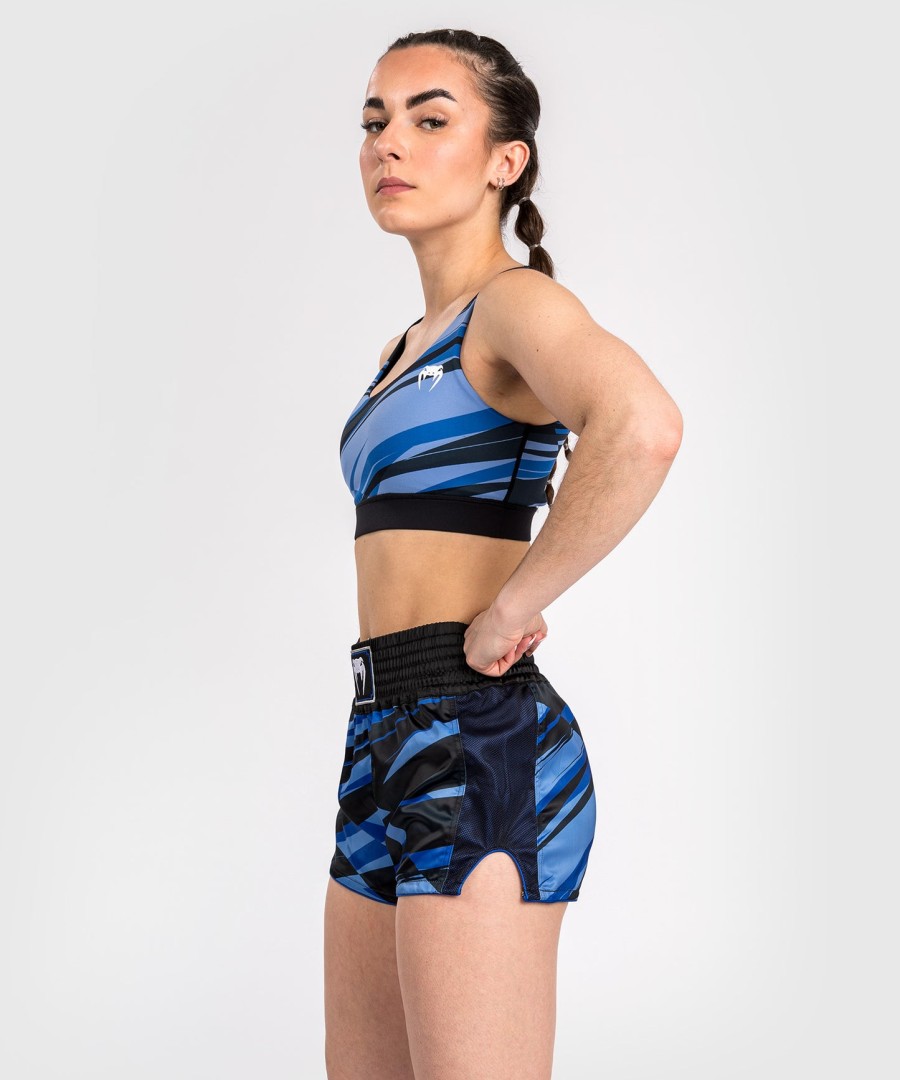 venum abyss women muay thai shorts - shadow blue