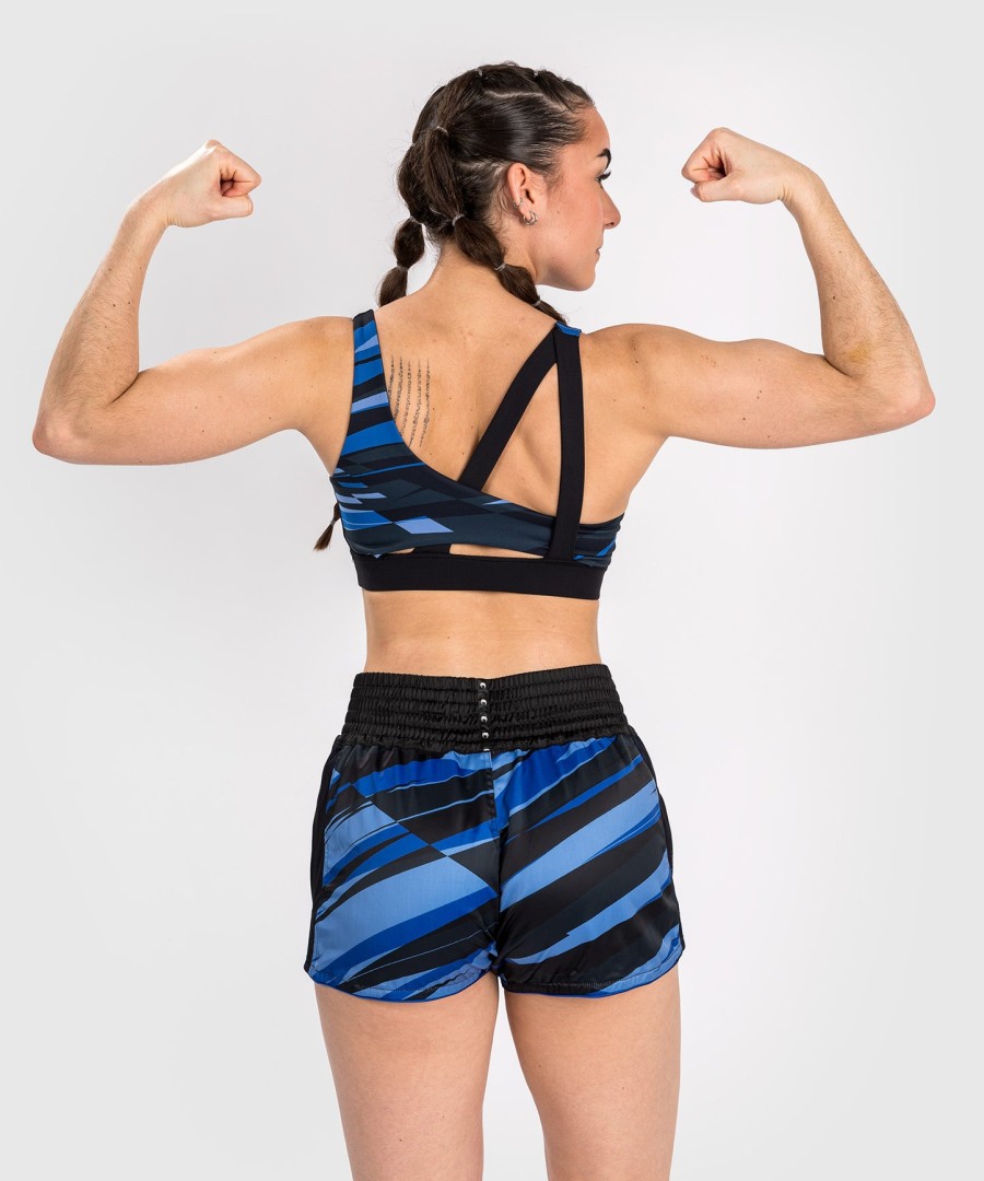 venum abyss women muay thai shorts - shadow blue