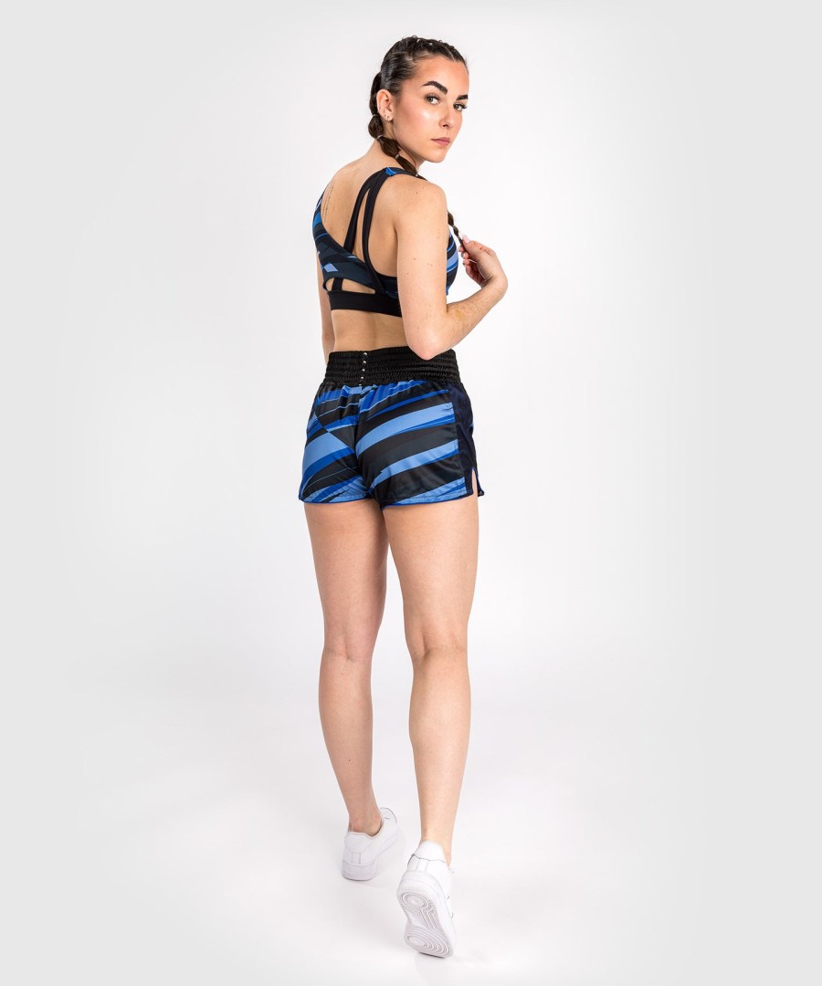 venum abyss women muay thai shorts - shadow blue