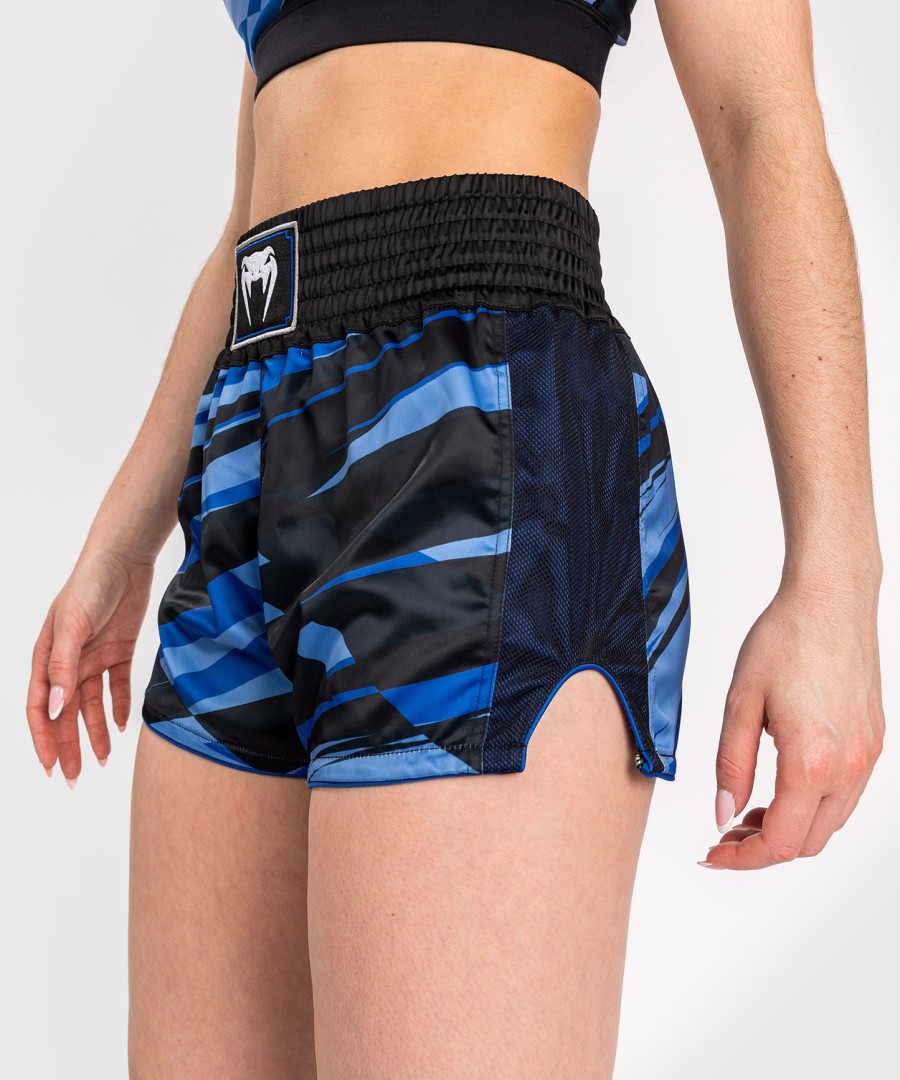 venum abyss women muay thai shorts - shadow blue