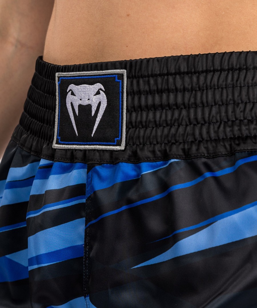 venum abyss women muay thai shorts - shadow blue