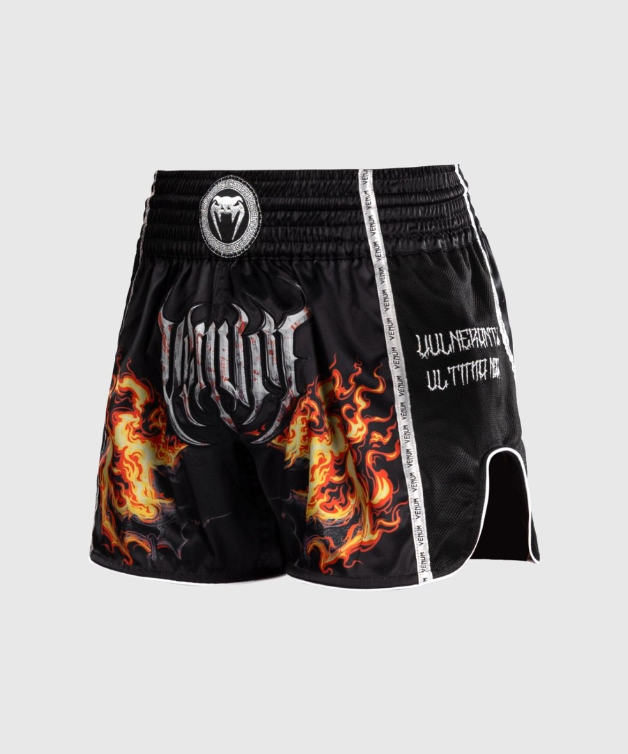 venum gladiator 5.0 muay thai shorts - blackneon orange