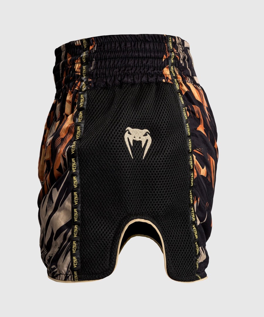 venum tiger muay thai shorts - blackneon orange
