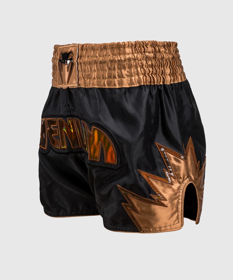 venum inferno muay thai shorts - blackbronze