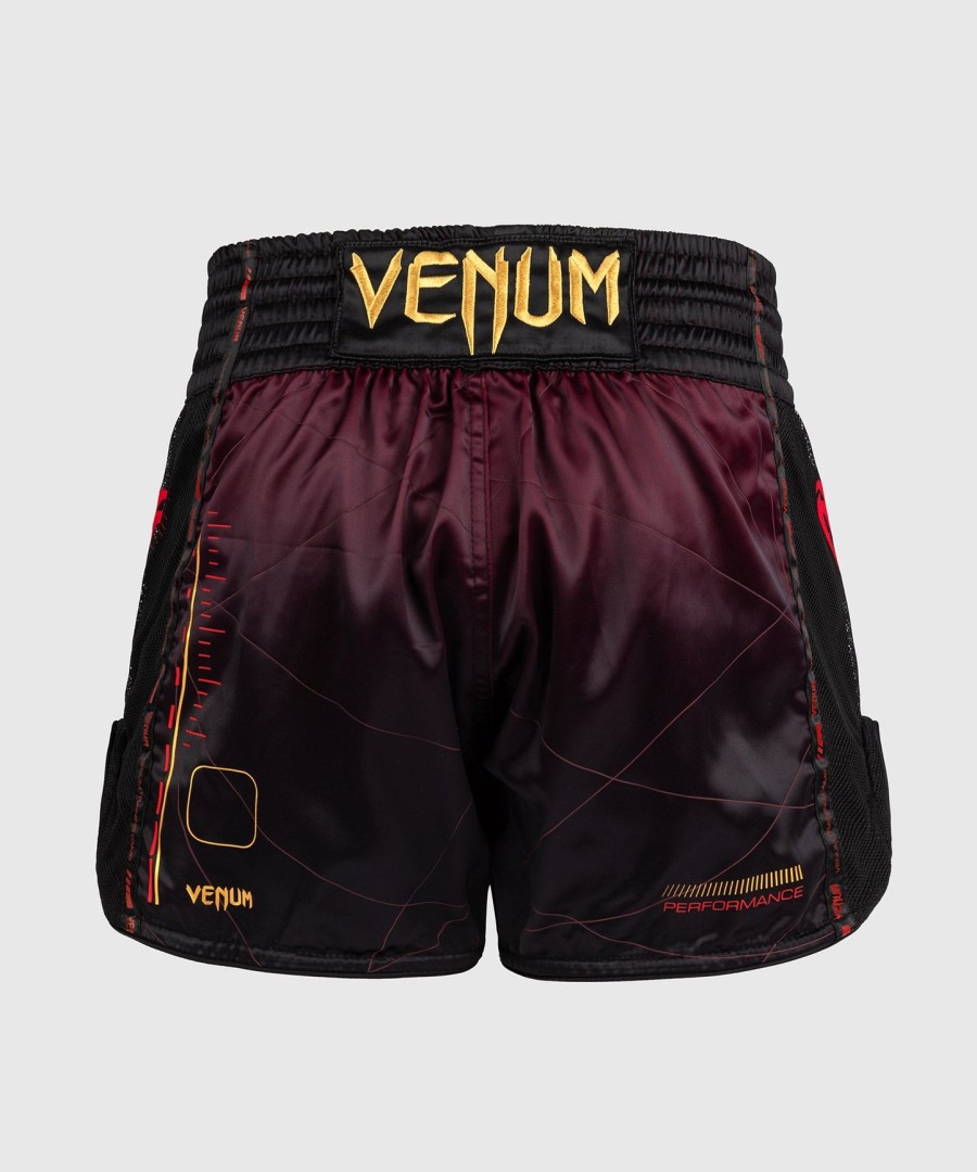 venum tactical xt muay thai shorts - blackburgundygold