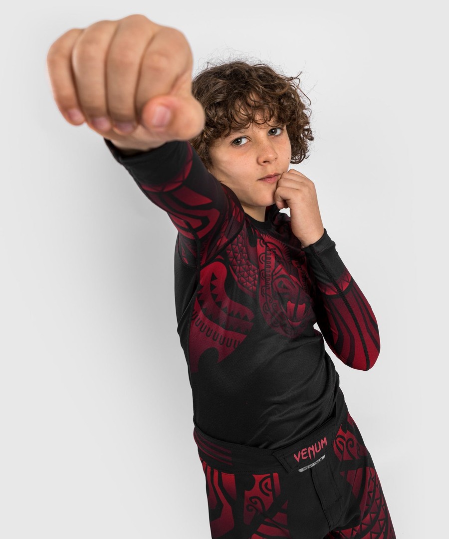 venum nakahi kids rashguard - long sleeves - blackred
