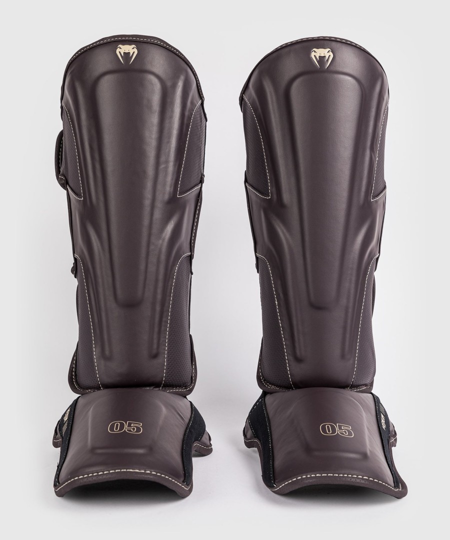 venum impact evo shin guards - chocolate