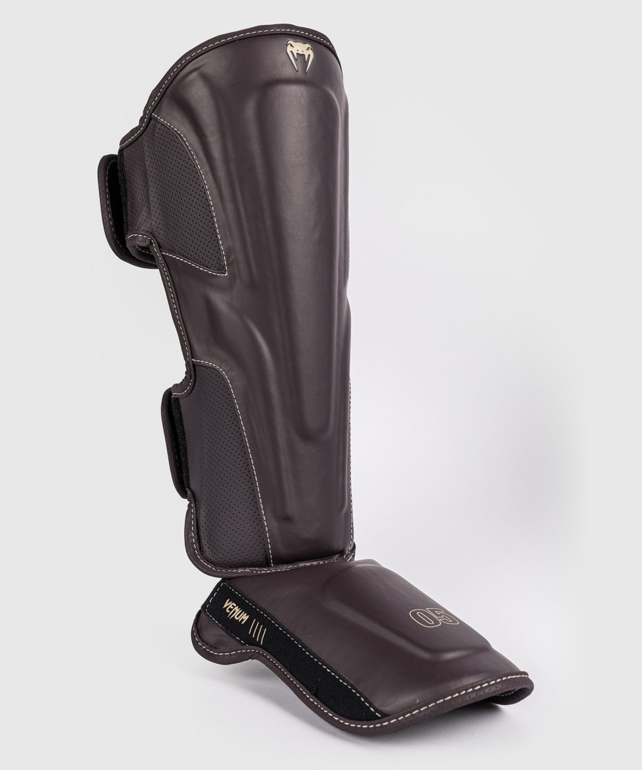 venum impact evo shin guards - chocolate