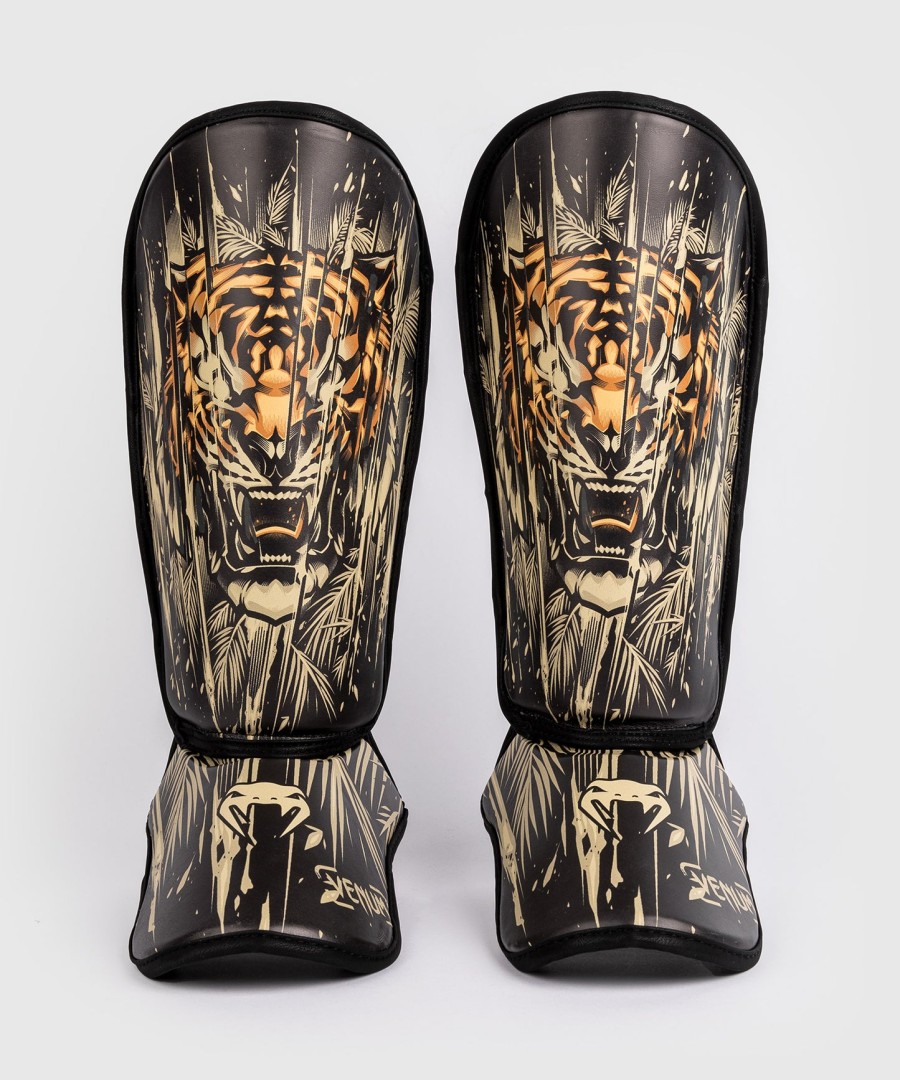 venum tiger kids shin guards - blackneon orang
