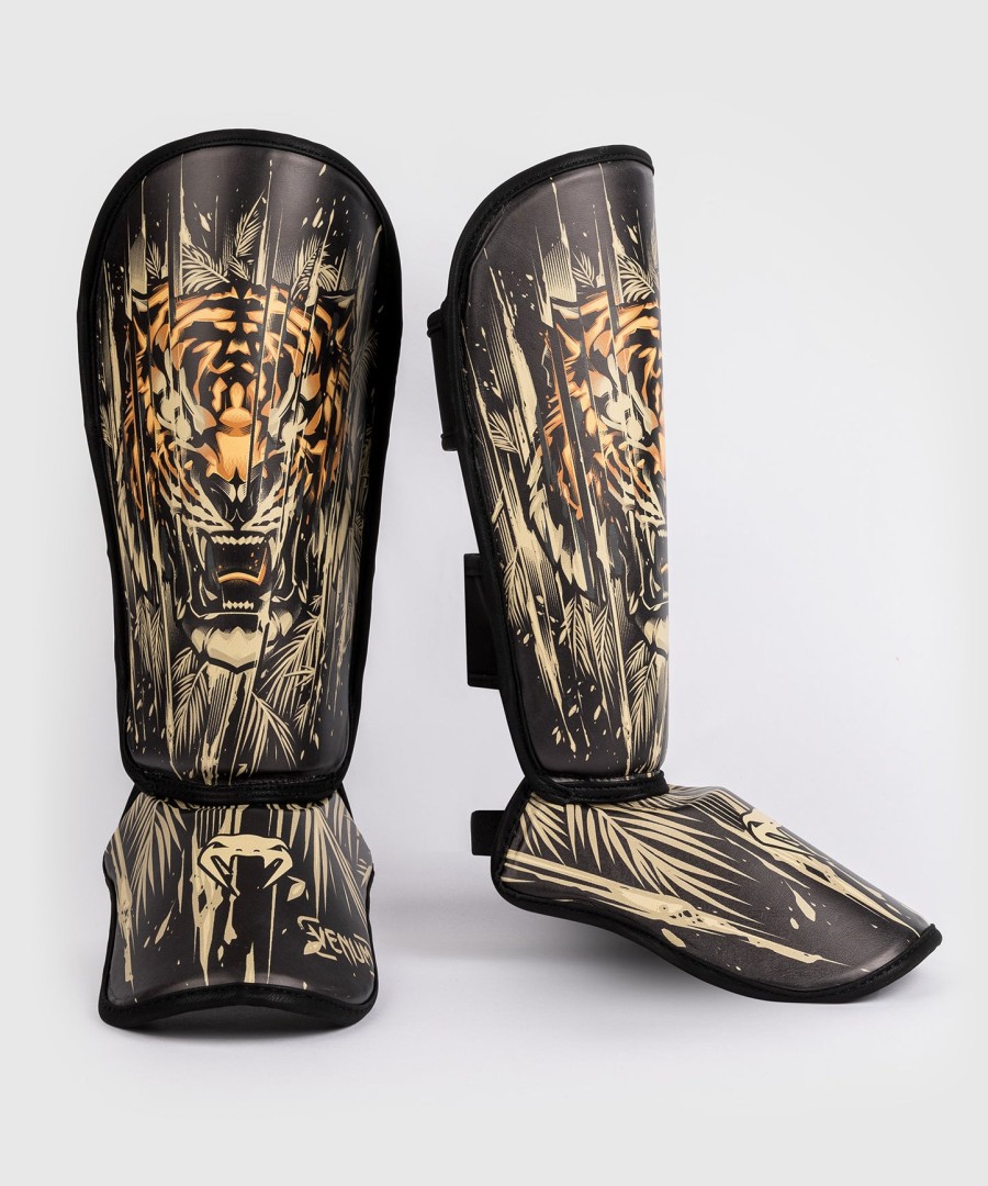 venum tiger kids shin guards - blackneon orang