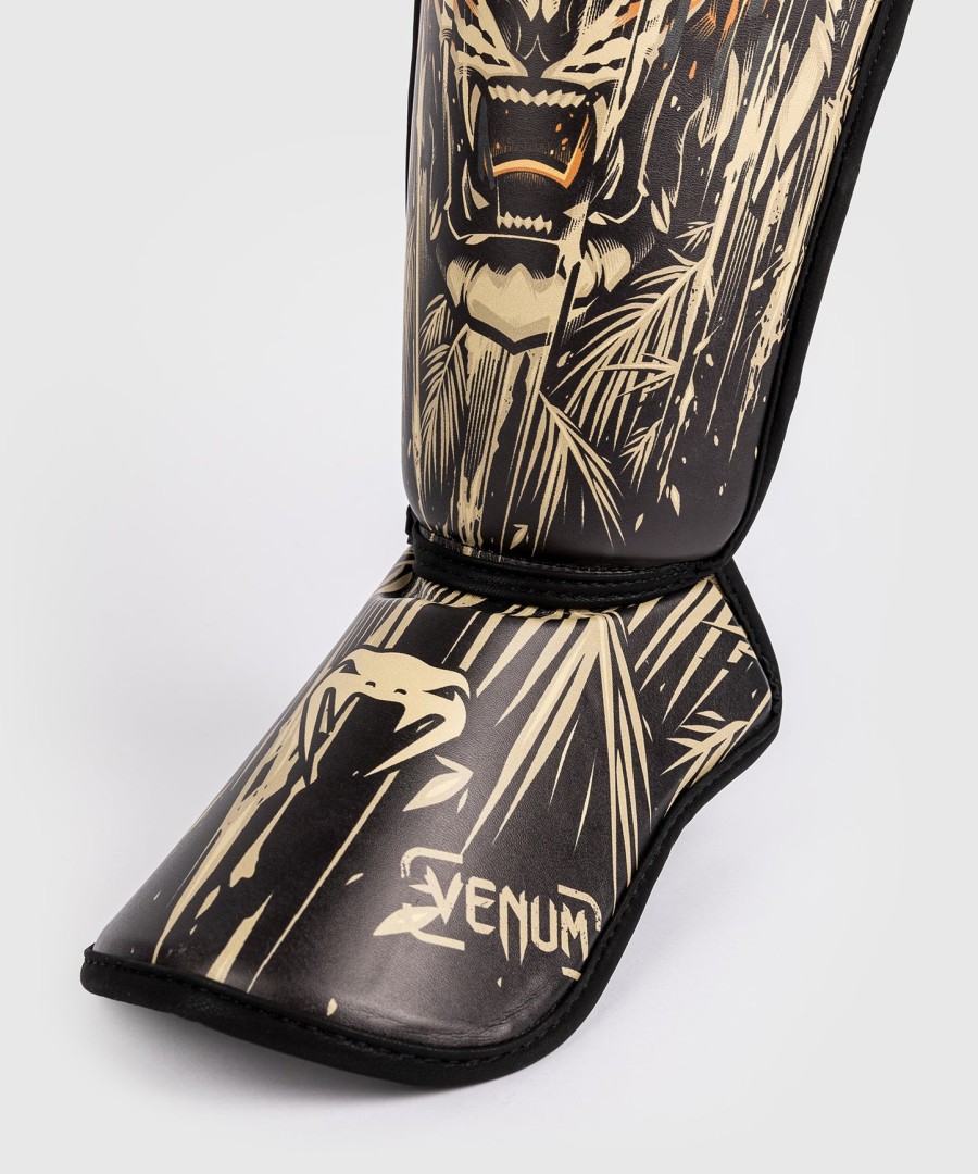 venum tiger kids shin guards - blackneon orang