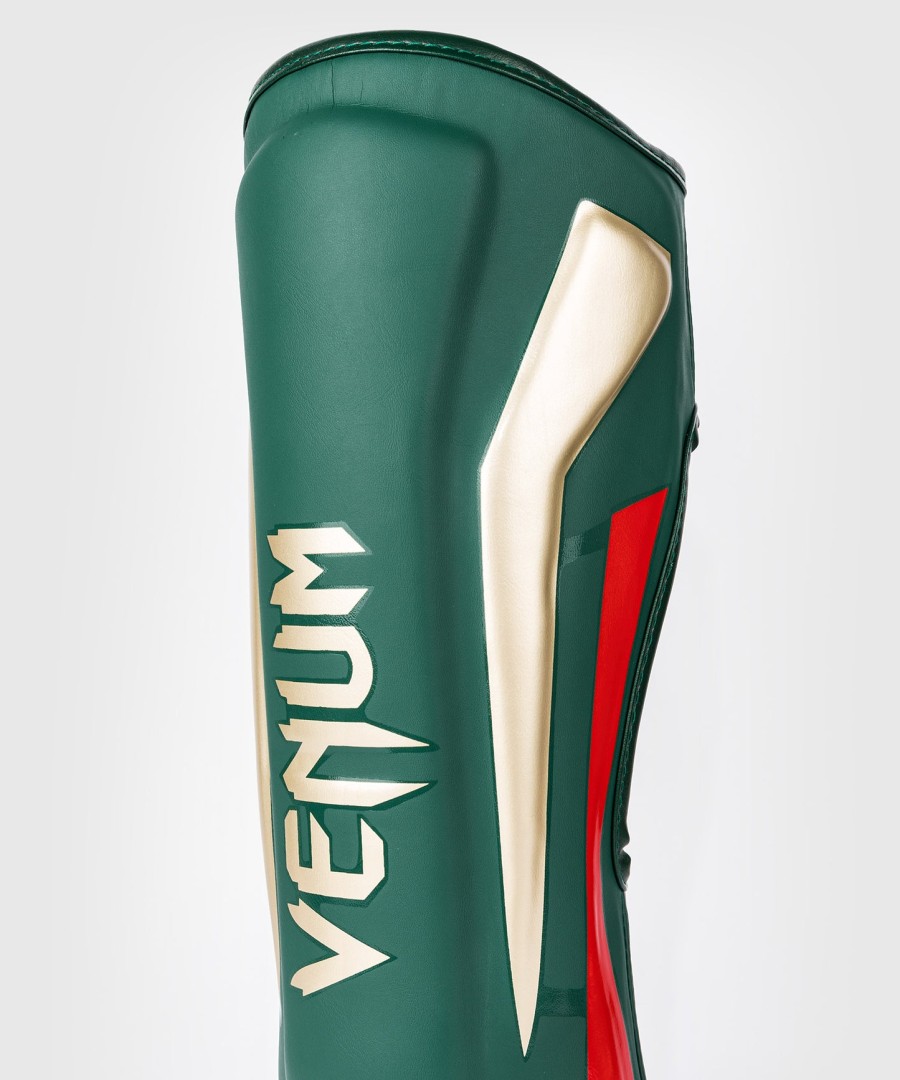 venum elite shin guards - green - special edition