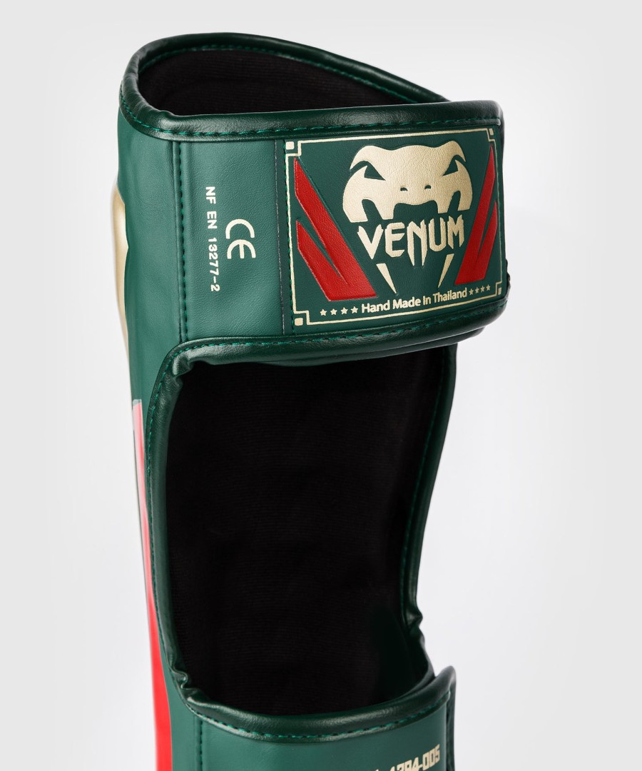 venum elite shin guards - green - special edition