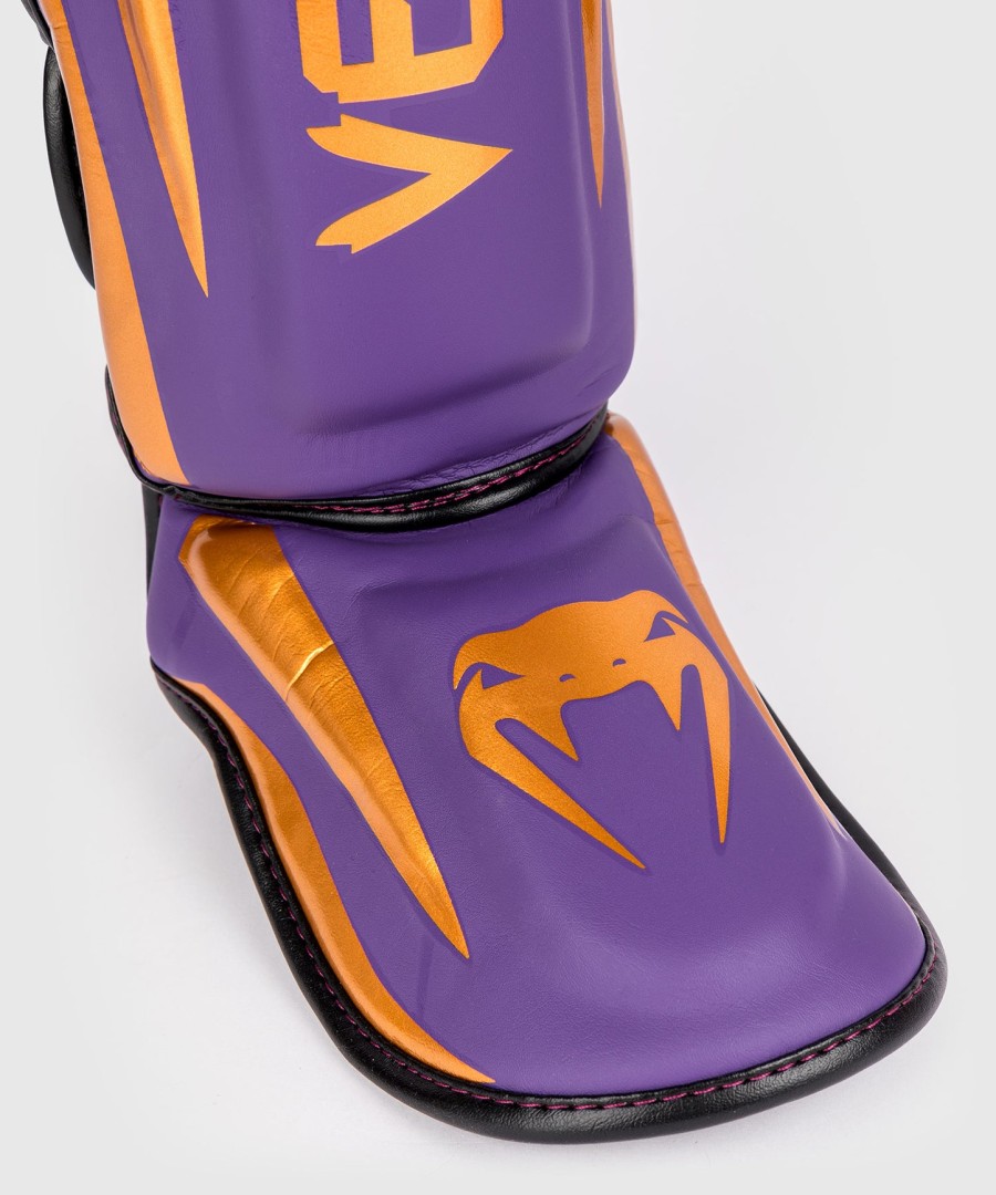 venum elite shin guards - dark purple - special edition