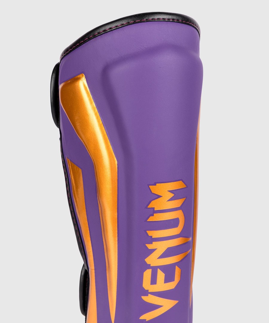 venum elite shin guards - dark purple - special edition