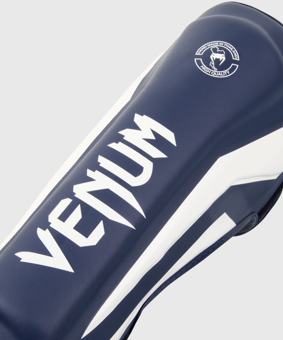 venum elite standup shin guards - whitenavy blue