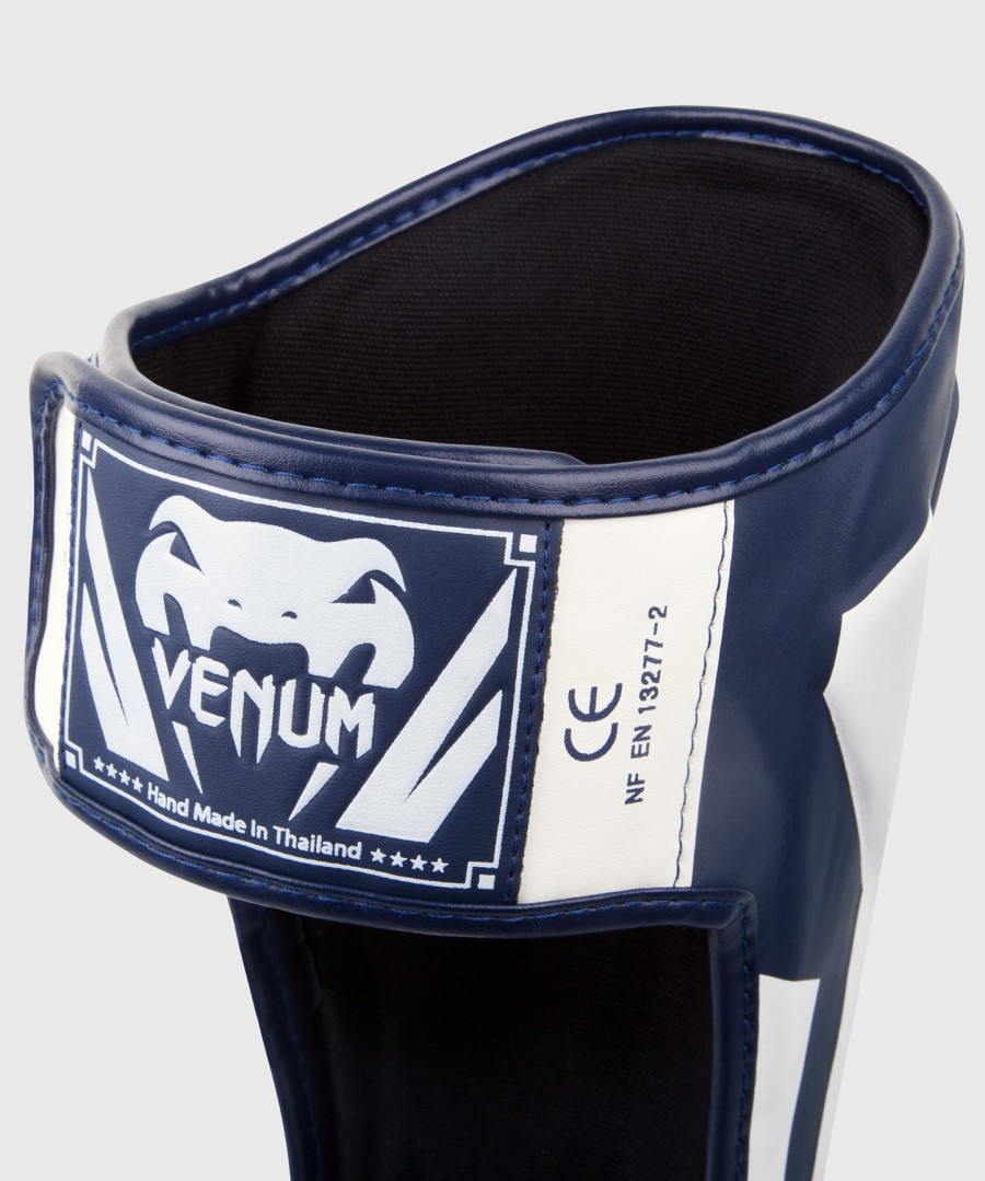 venum elite standup shin guards - whitenavy blue