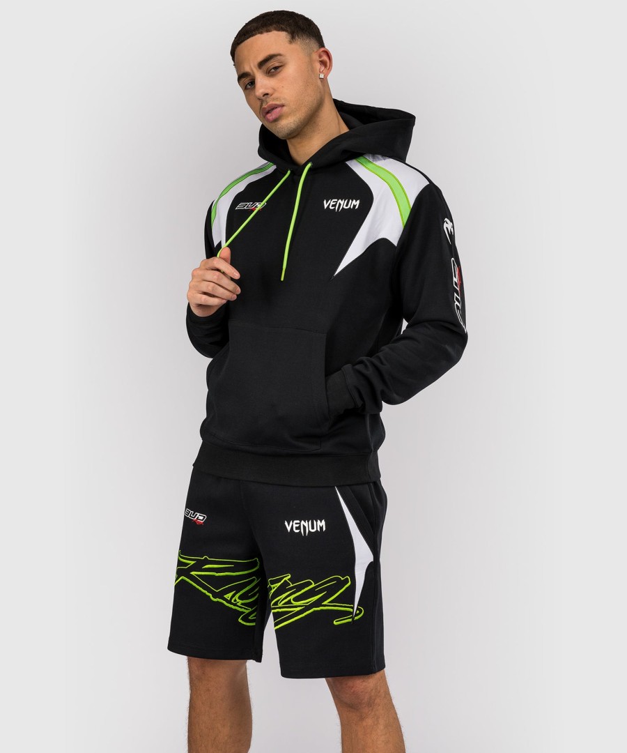 venum x bud racing men hoodie - blackwhitelime green
