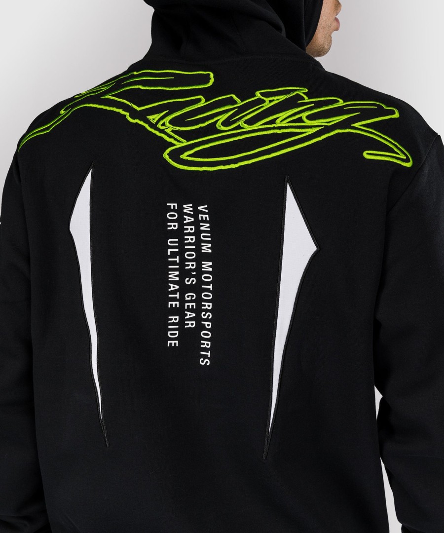 venum x bud racing men hoodie - blackwhitelime green
