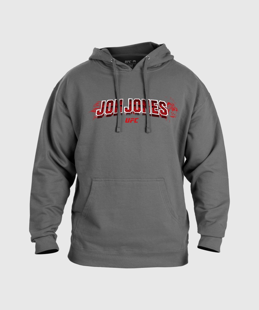 men ufc unrivaled by venum heather grey jon jones hoodie