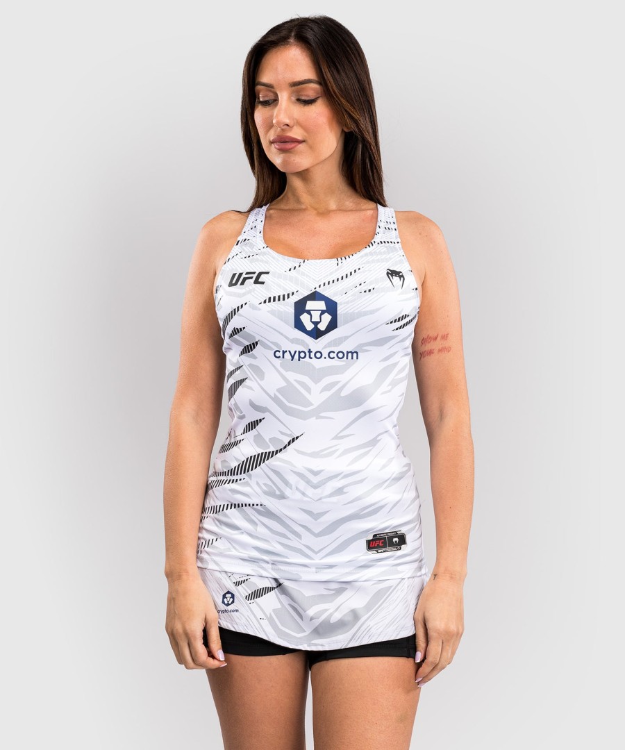 ufc fusion by venum authentic fight night women fitted tank with shelf bra - white