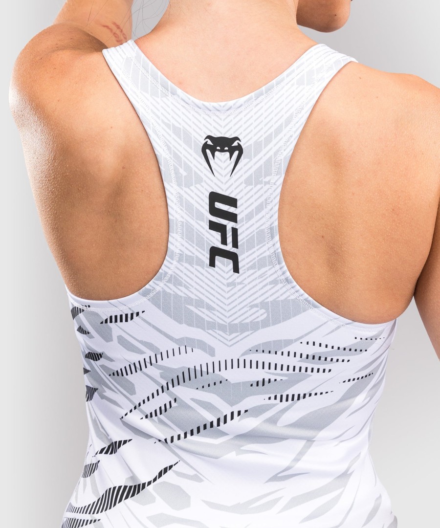ufc fusion by venum authentic fight night women fitted tank with shelf bra - white