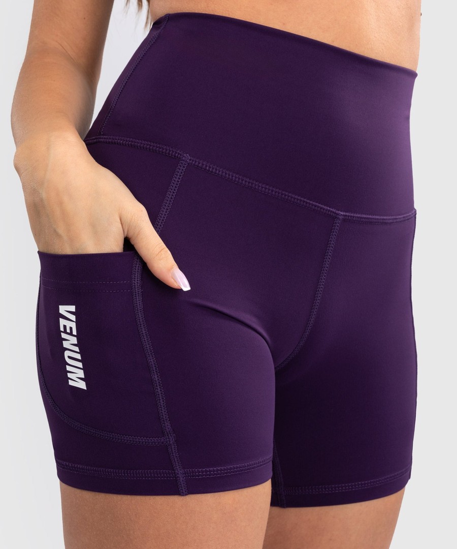 venum essential women bike shorts - deep purple