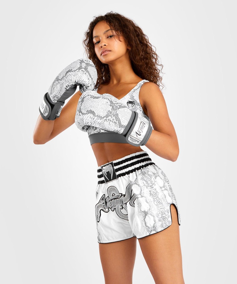 venum white snake short muay thai for women - white