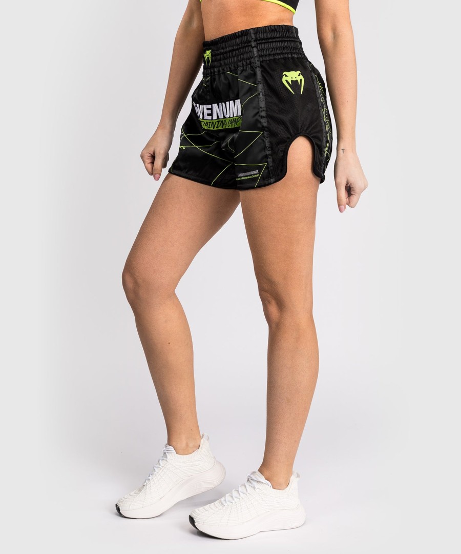 venum training camp 4.0 muay thai short - blackneon green