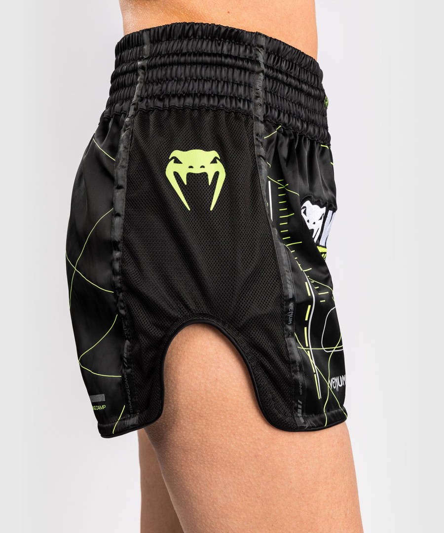 venum training camp 4.0 muay thai short - blackneon green