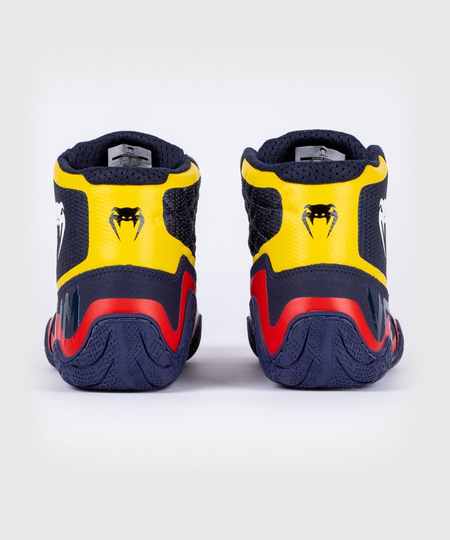 venum elite wrestling shoes - blueyellow