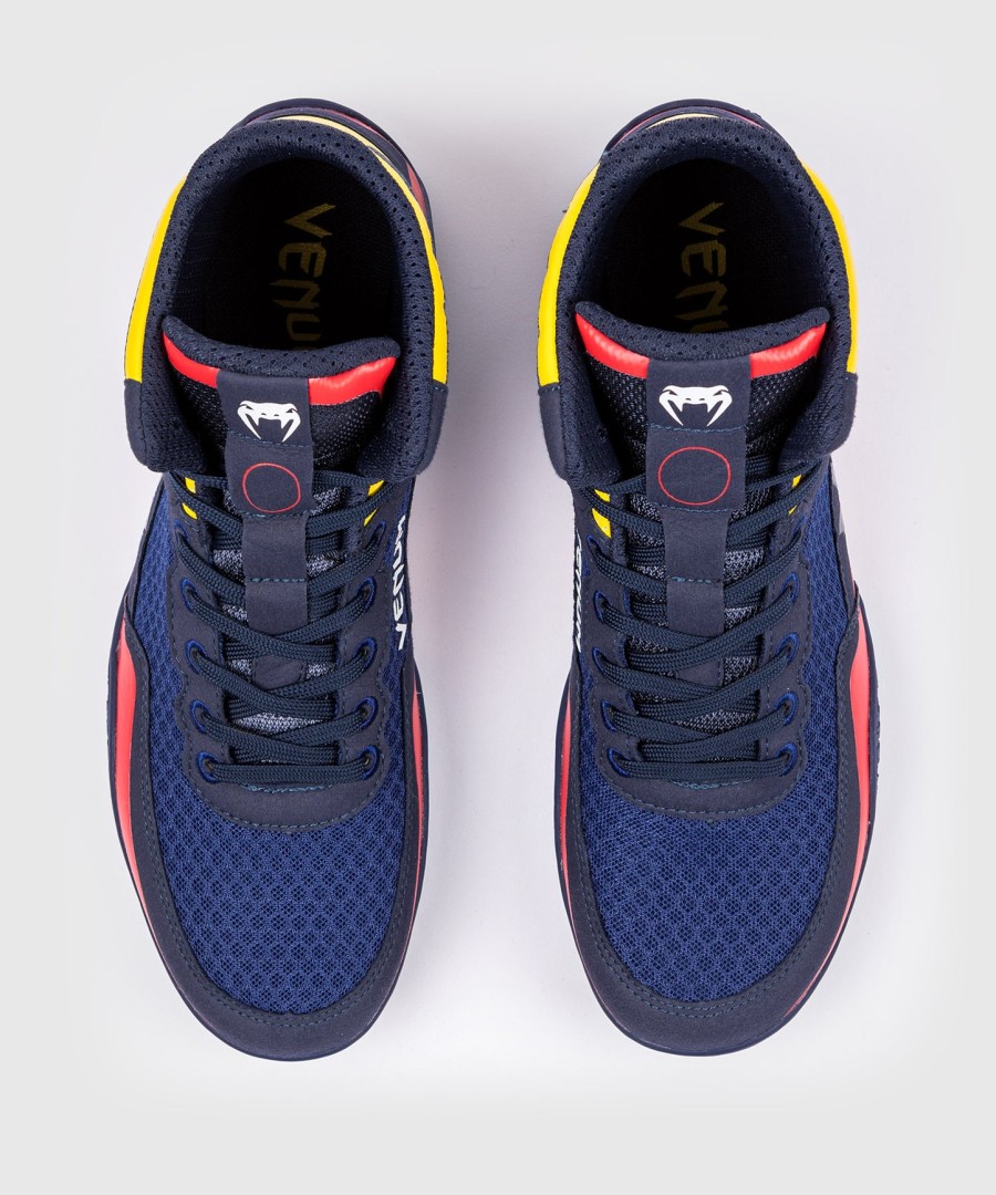 venum elite wrestling shoes - blueyellow
