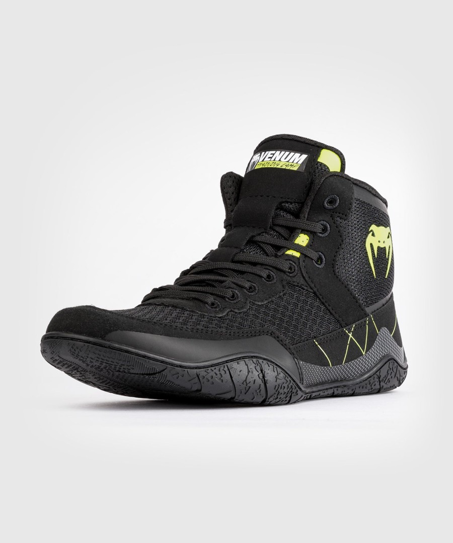 venum training camp 4.0 wrestling shoes - blackneon green