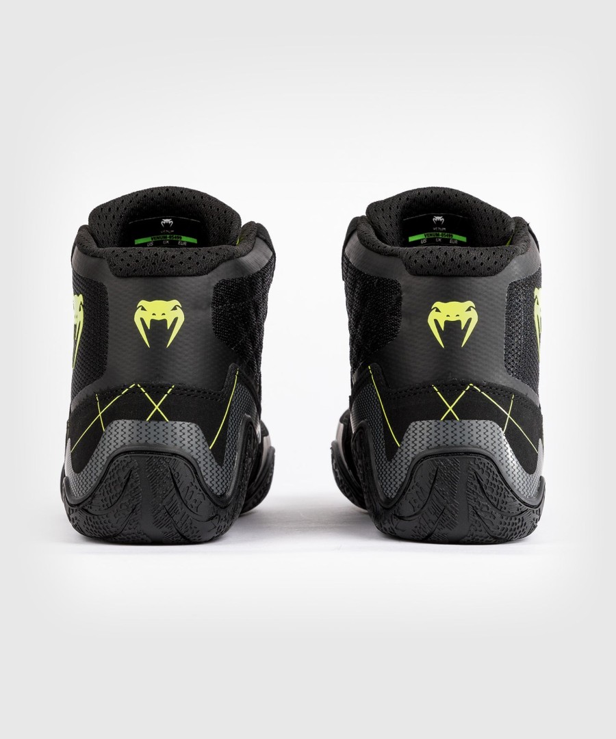 venum training camp 4.0 wrestling shoes - blackneon green