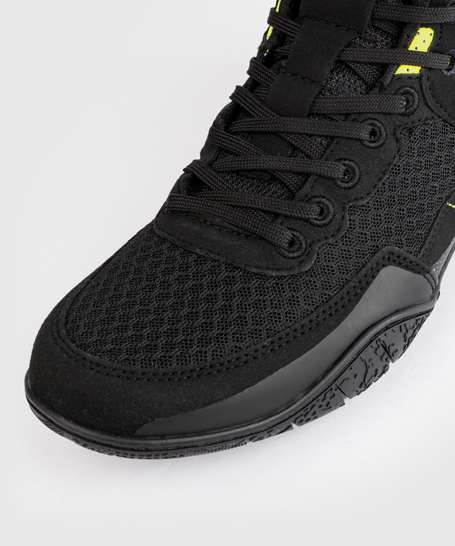 venum training camp 4.0 wrestling shoes - blackneon green